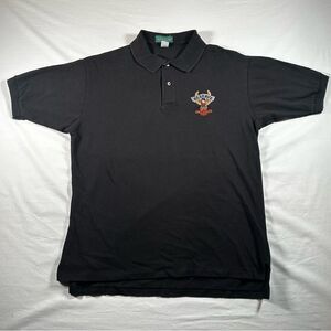 Harley-Davidson Men's Black Short Sleeve Pullover Polo Shirt Size L Made In USA